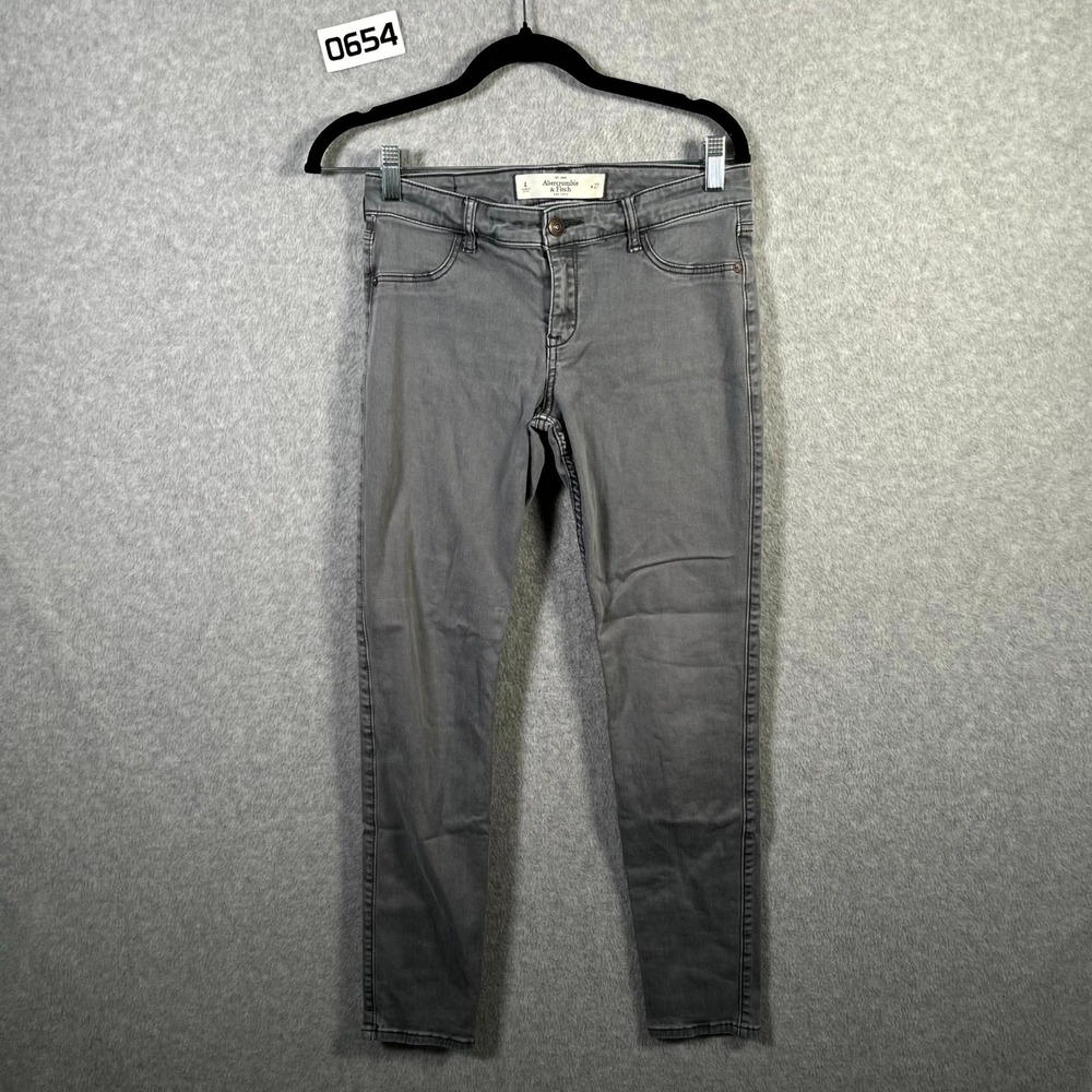 Abercrombie & Fitch Skinny Jeans Womens 4 Gray Excellent Low Rise Slim Fit